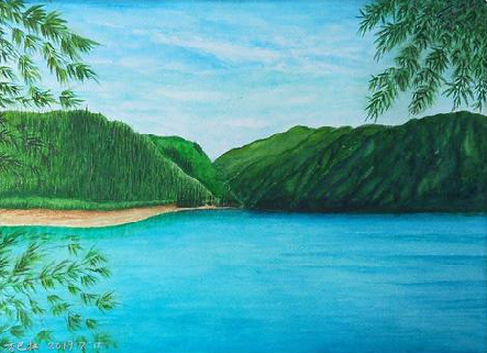 凤阳在墙绘中，如何绘画绿水青山？